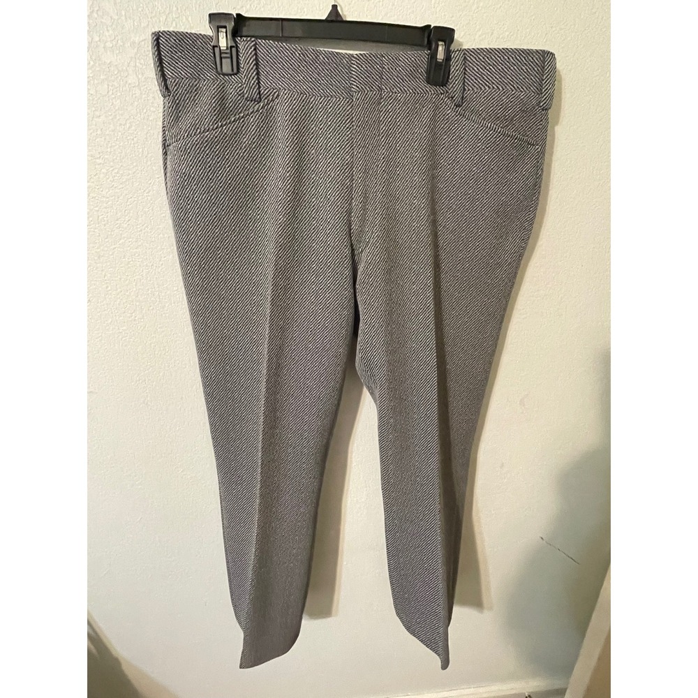 VTG EXCELLO Mens Knit Slacks Pants Black White Herringbone Groovy 70s Fun
